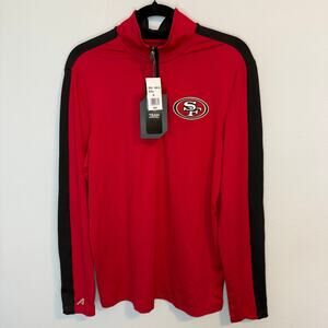 San Francisco 49ers Antigua NFL Quarter Zip Pull Over Sweater Men’s Size S NWT